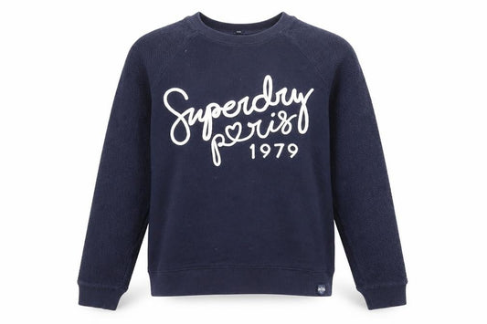 Womens UK S Regular Superdry Blue Pullover Sweatshirt