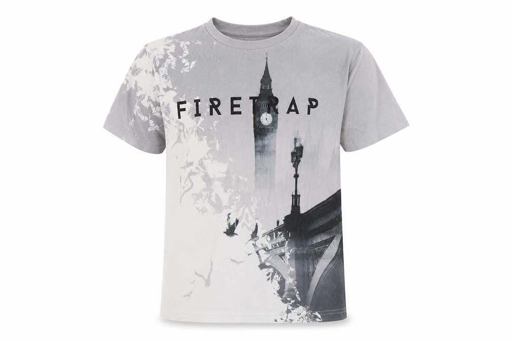 Firetrap Boys Grey Graphic Short Sleeve T-Shirt 11-12 Years