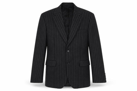 Mens 40 Chest Regular Aquascutum Black Two-Button Blazer
