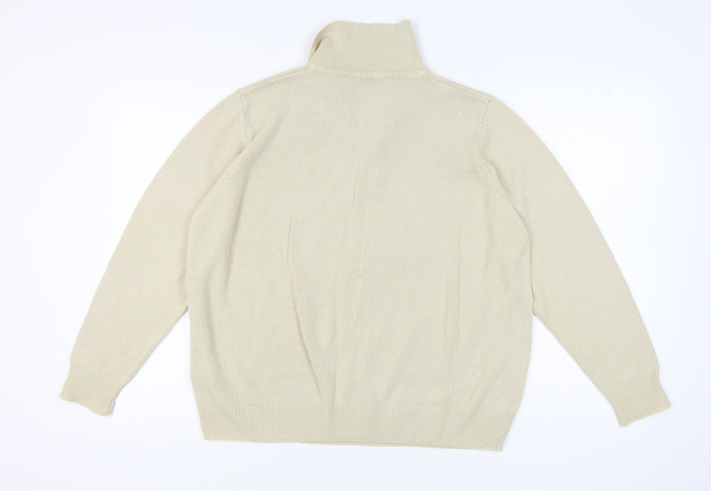 Damart Women's Beige Collared Full Zip Jumper, Size M