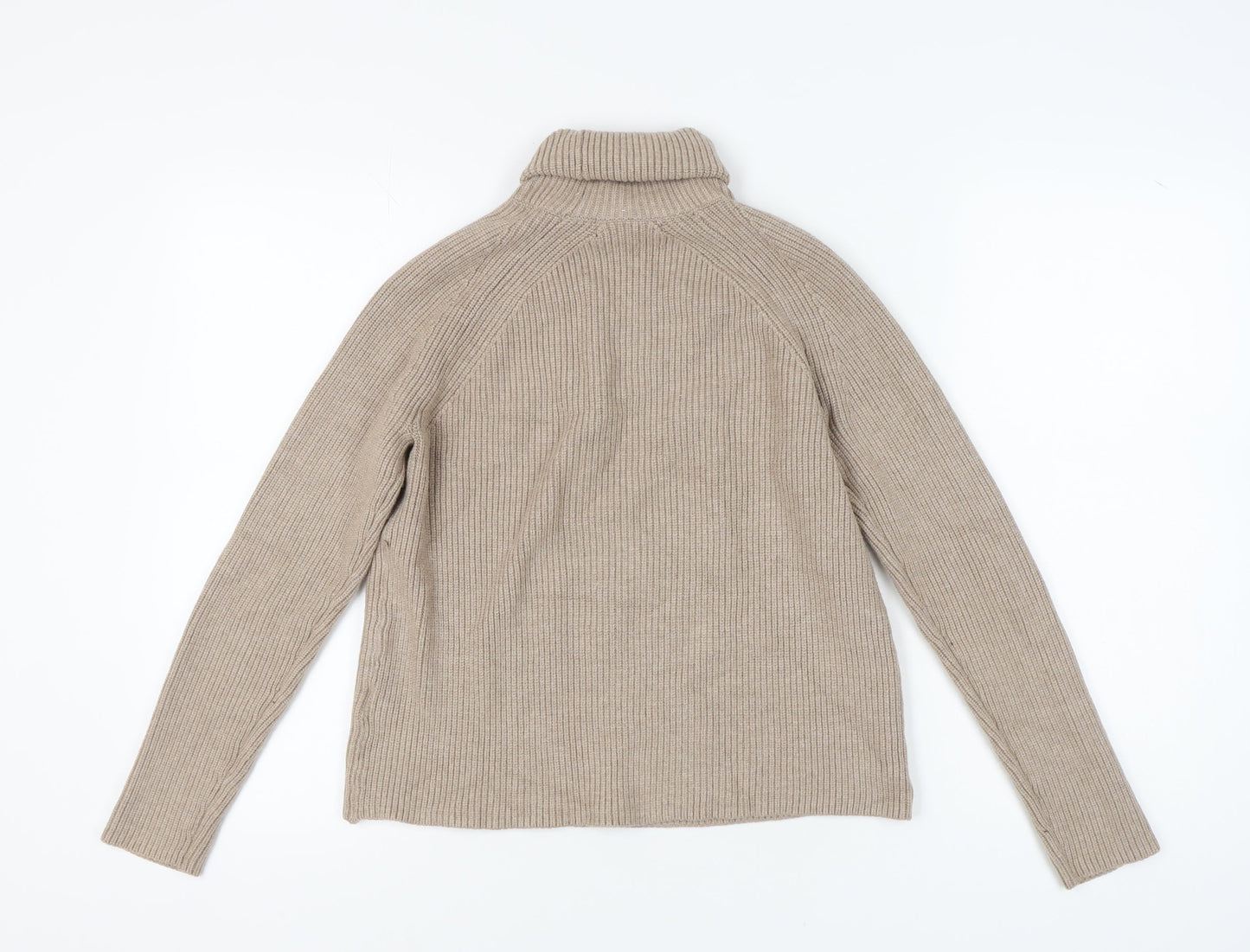 Marks and Spencer Women's Beige Roll Neck Jumper, Size S, Casual