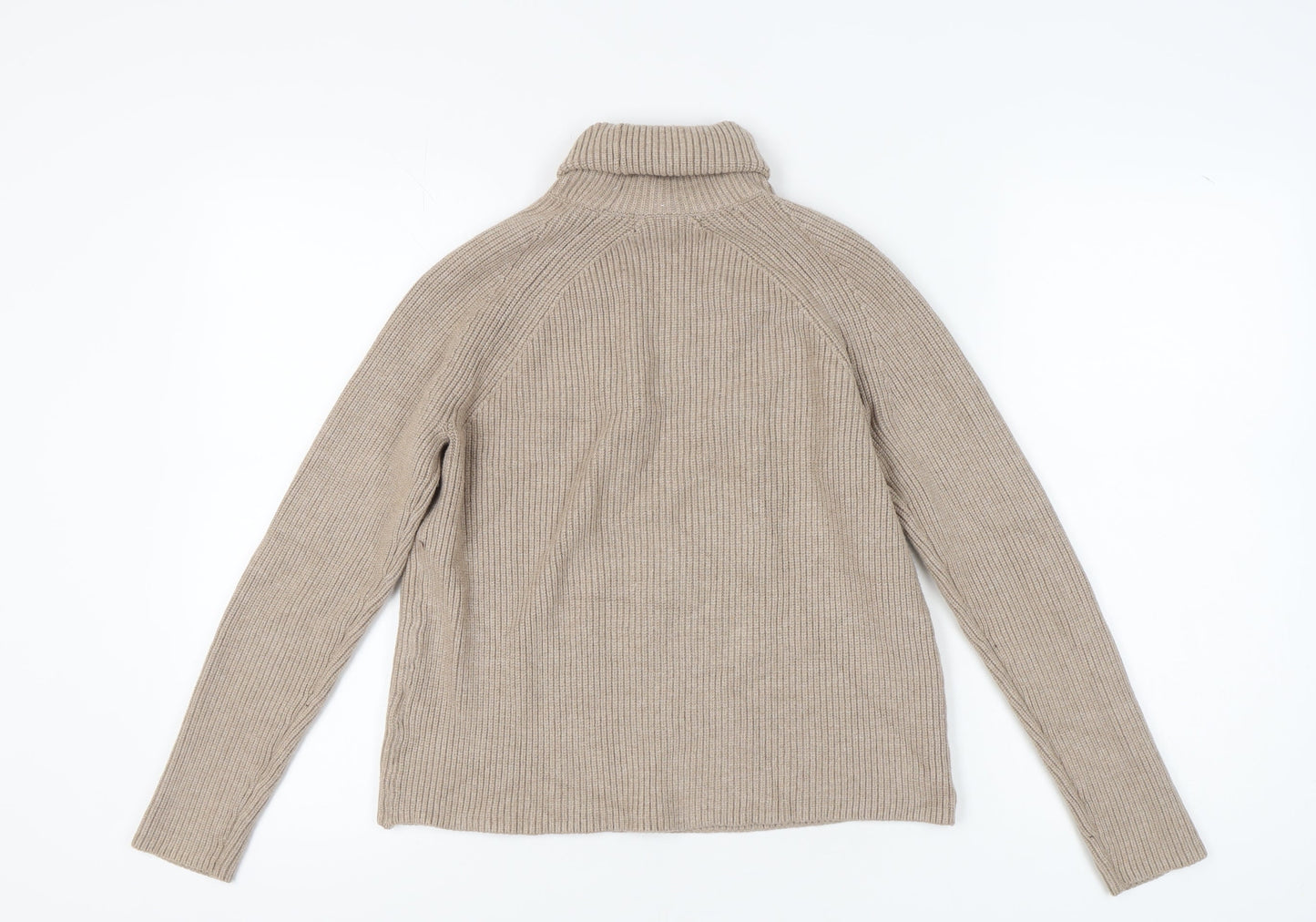 Marks and Spencer Women's Beige Roll Neck Jumper, Size S, Casual