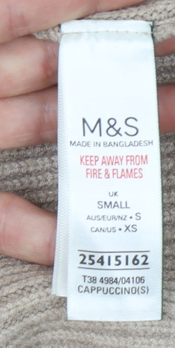 Marks and Spencer Women's Beige Roll Neck Jumper, Size S, Casual