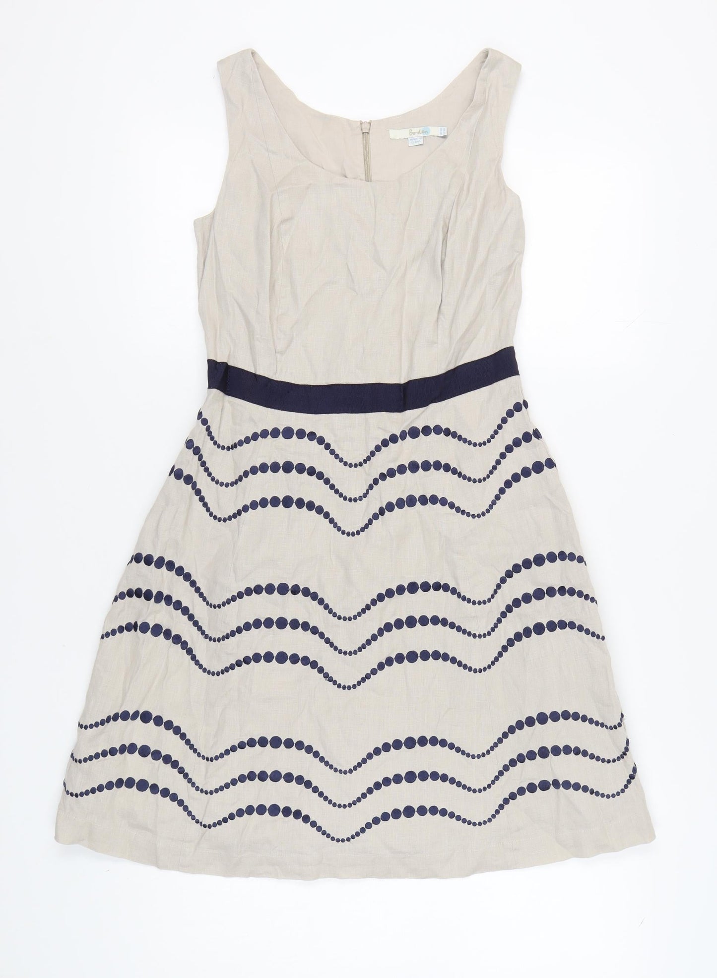 Boden Women's Beige Fit & Flare Dress Size 10
