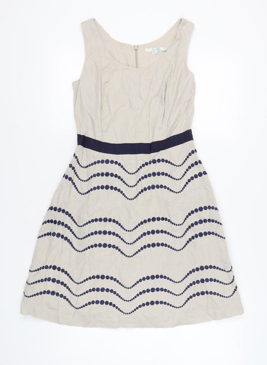 Boden Women's Beige Fit & Flare Dress Size 10