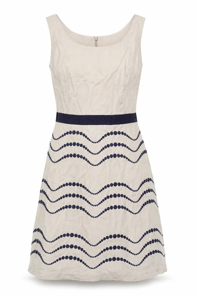 Boden Women's Beige Fit & Flare Dress Size 10