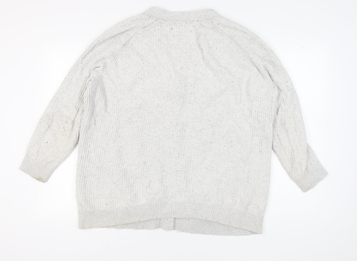 Superdry Women's Grey Chunky Knit Cardigan Size 14