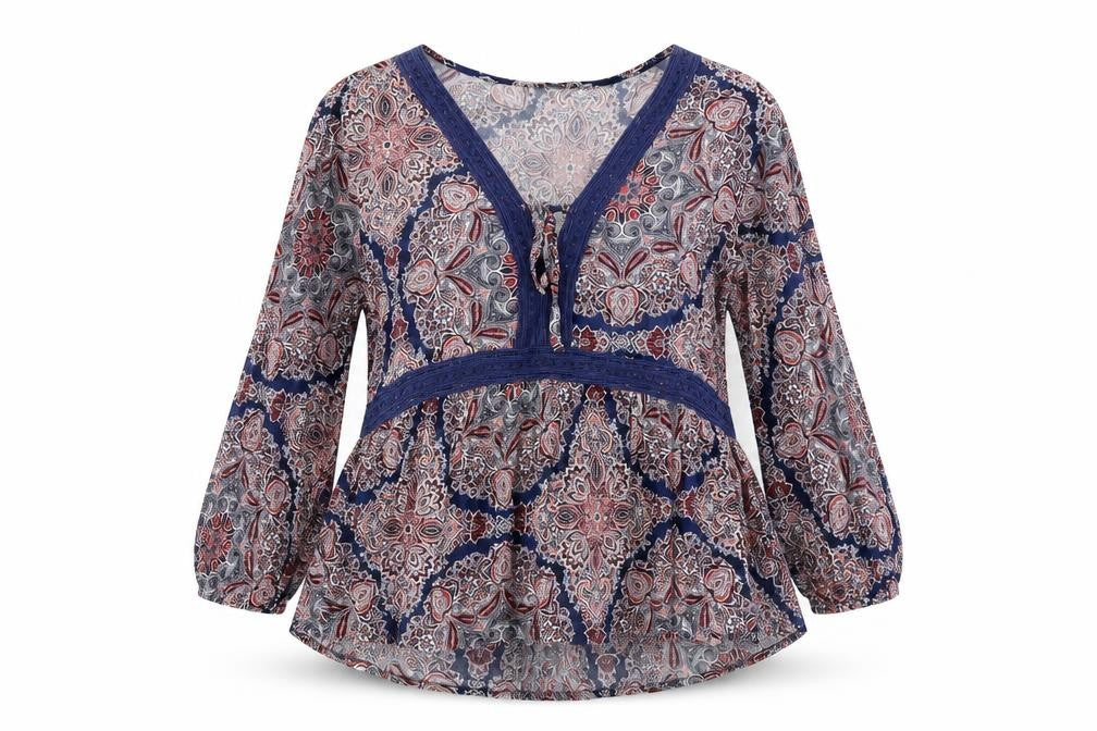 Front view of Principles Women's Multicoloured Paisley Tunic Blouse