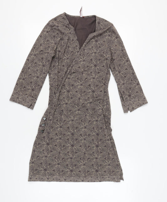 White Stuff Women's Brown Geometric Dress Size 10