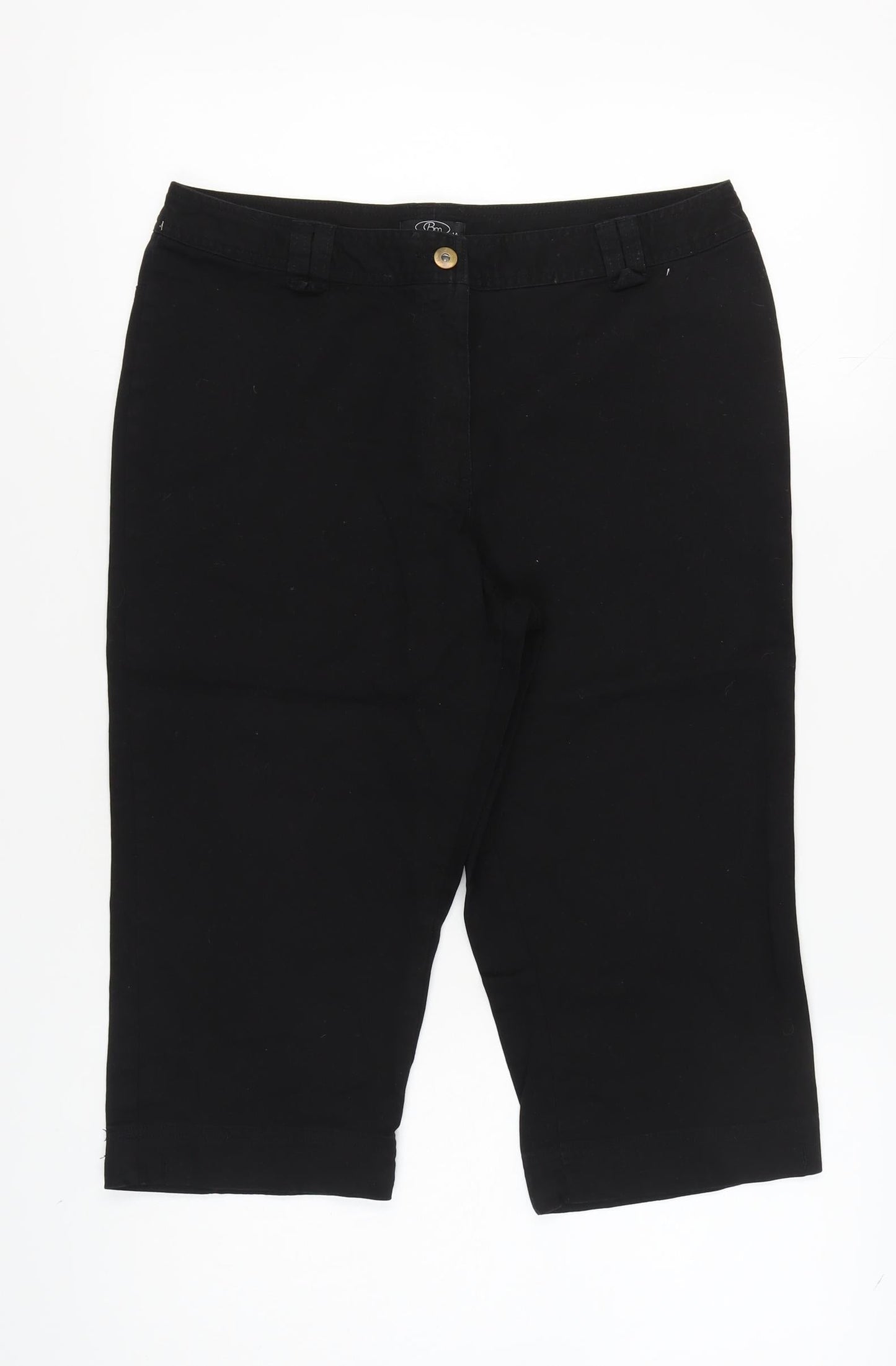 Bm Women's Black Cropped Trousers, Size 14