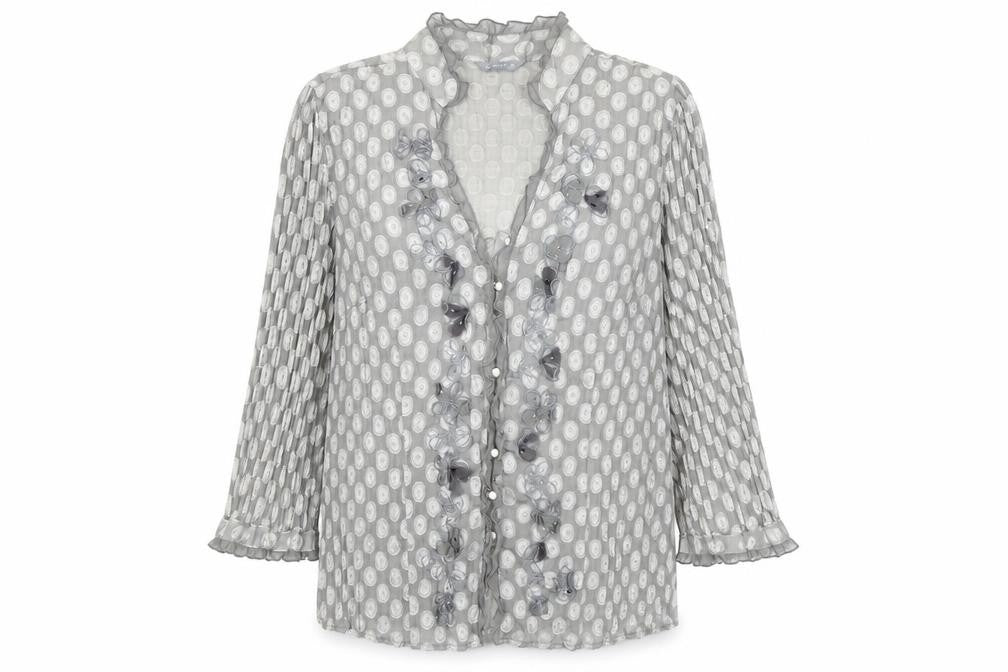 Marks and Spencer Women's Grey Polka Dot Blouse Size 12