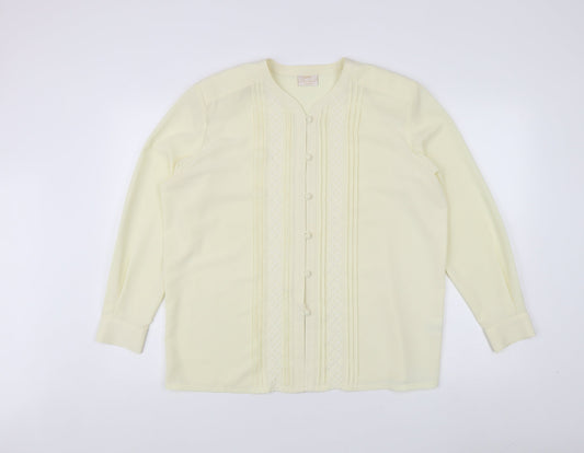 Eastex Women's Ivory Long Sleeve Button Blouse Size 16