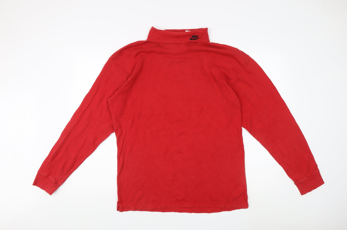 Nike Men's Red Mock Neck Sweatshirt, Size L, Cotton