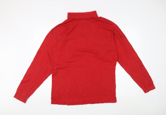 Nike Men's Red Mock Neck Sweatshirt, Size L, Cotton