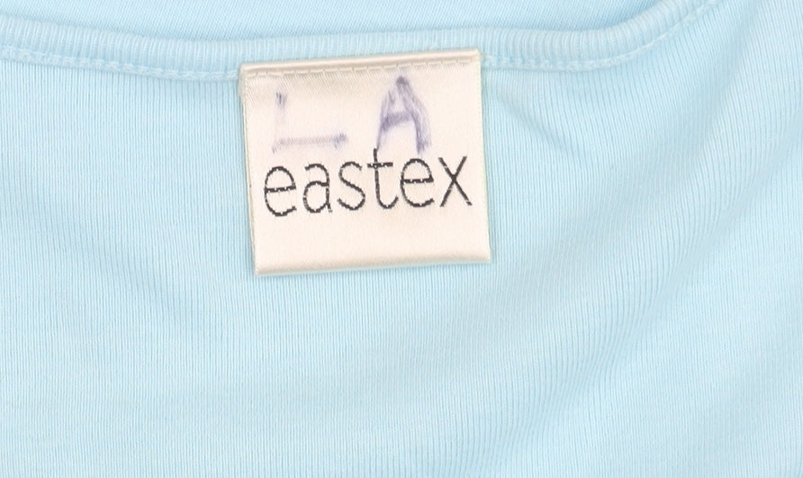 Eastex Women's Blue Cotton T-Shirt - Size 10, Embroidered