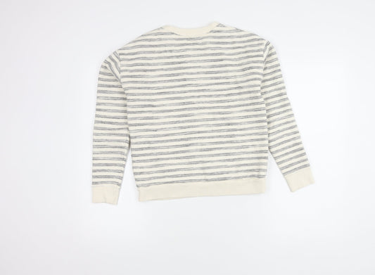 Mint Velvet Women's Grey Striped Pullover Sweatshirt Size 6