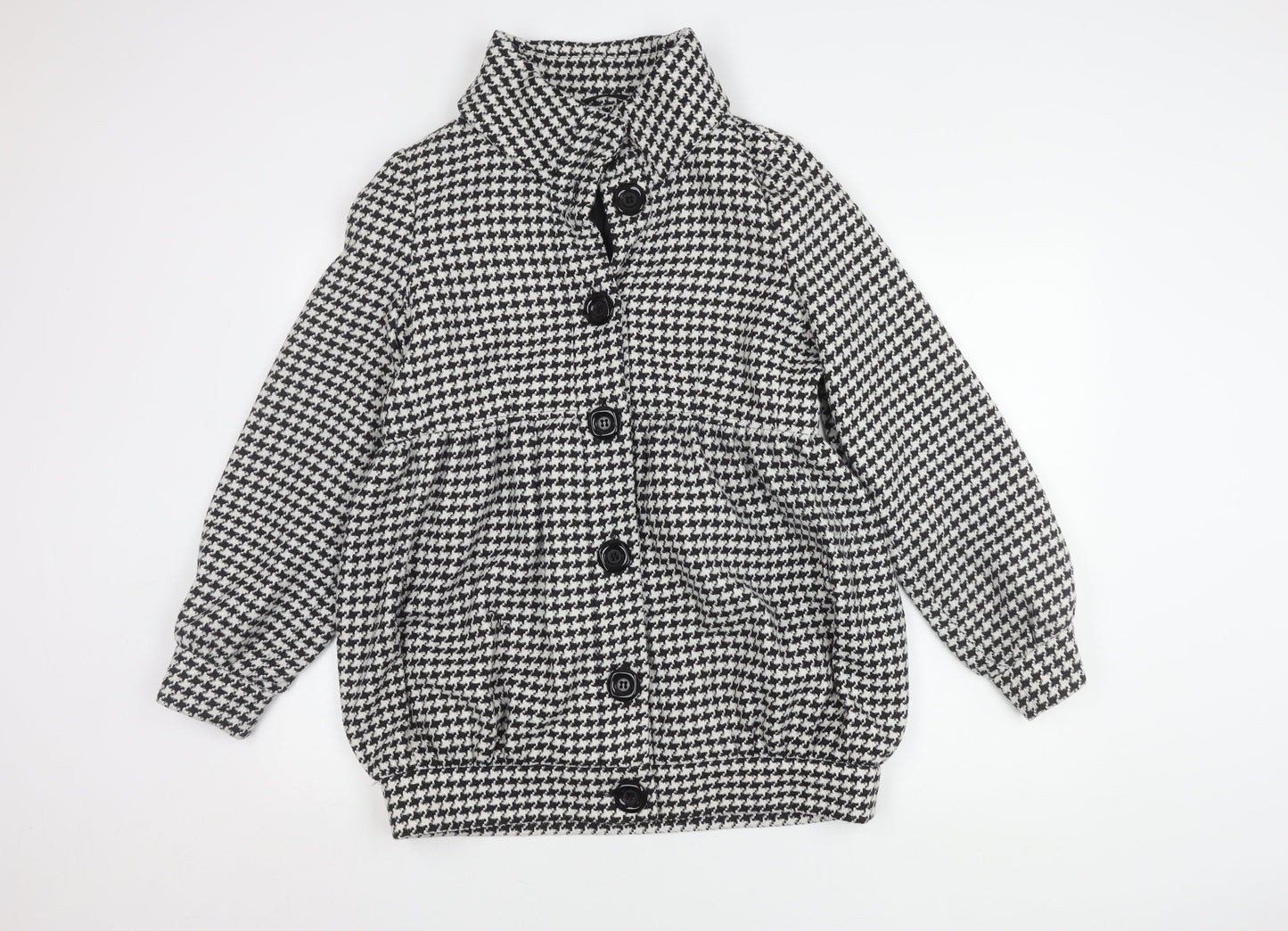 Dorothy Perkins Women's Black and White Houndstooth Coat, Size 12
