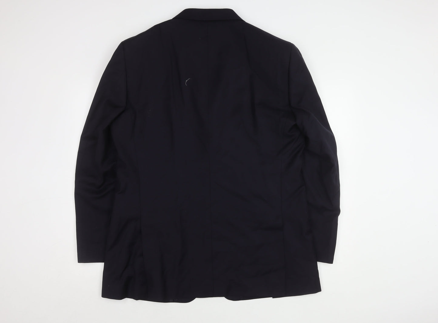 T.M.Lewin Men's Blue Blazer 44R Wool Notch Lapel