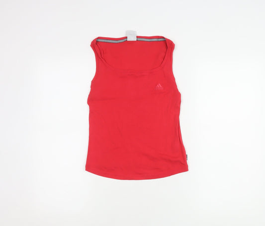 Adidas Women's Red Tank Top Size 10 Scoop Neck