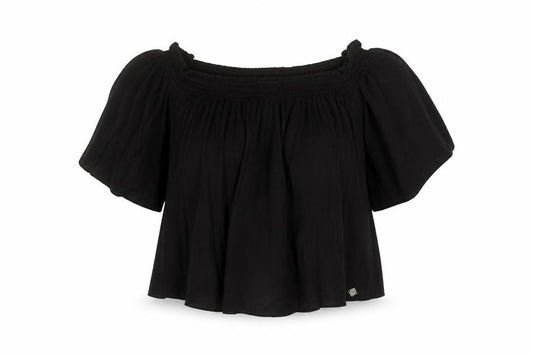 Womens UK Size XS Superdry Black Viscose Blouse