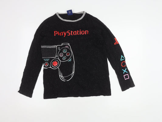PlayStation Boys Black Long Sleeve Graphic Tee 13-14 Years
