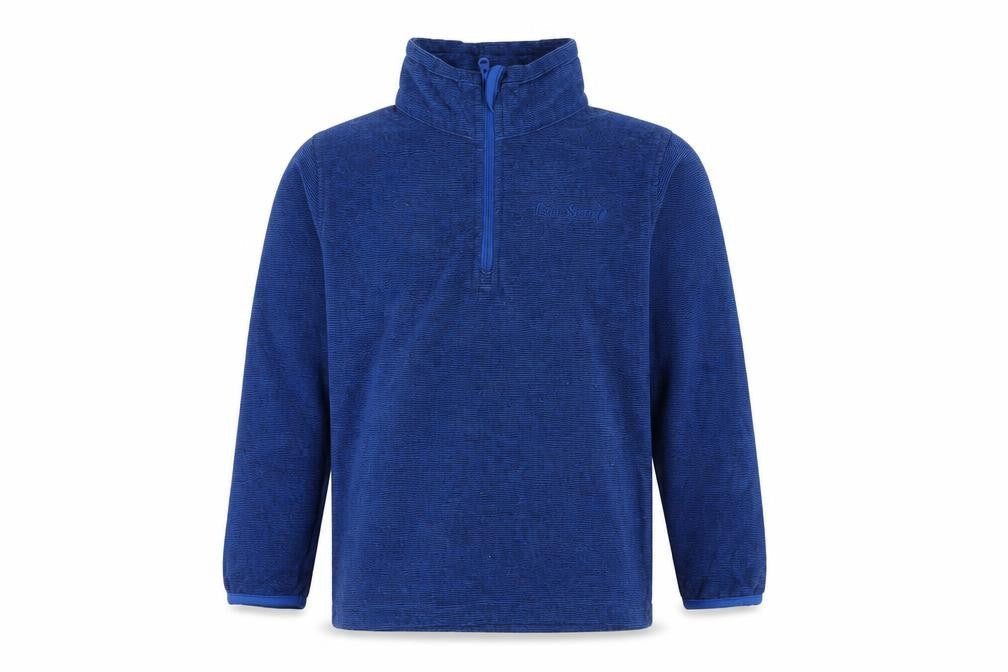 Front view of Peter Storm boys’ blue 1/4 zip sweater, size 9-10, years
