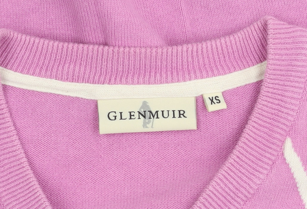 Glenmuir Women's Pink XS Argyle Pullover Jumper