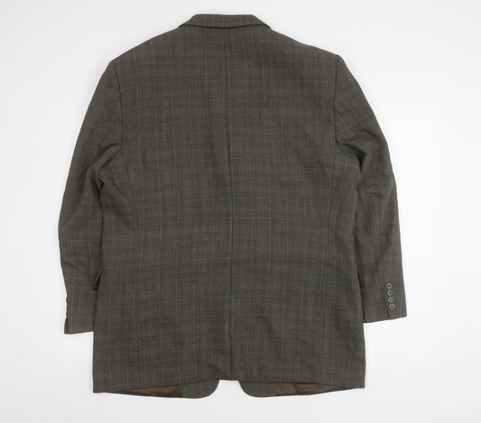 Zignone Men's Brown Check Blazer Jacket Size 44R