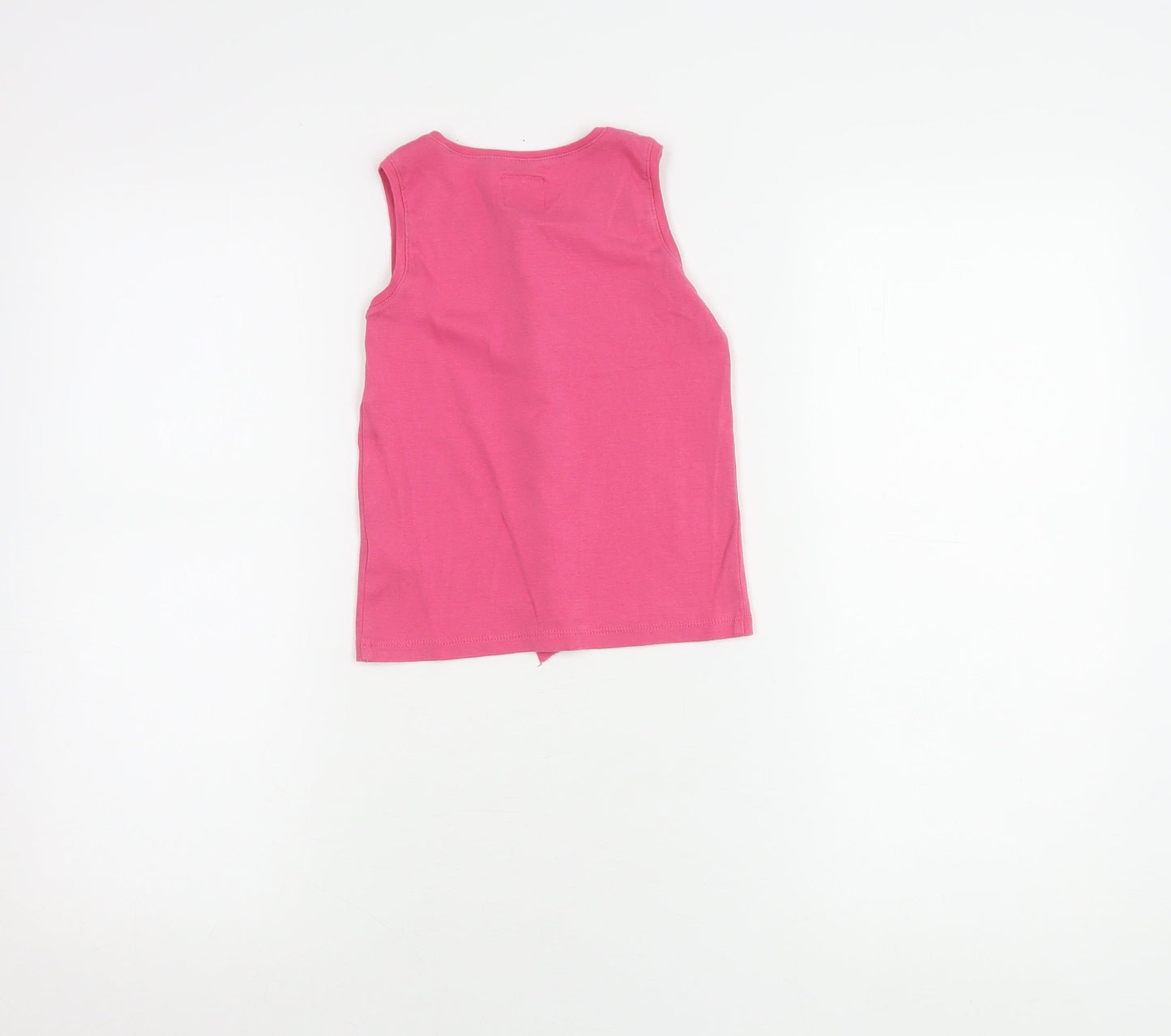 Joules Girls Pink Sleeveless Ruffle Tank Top - Size 6Y