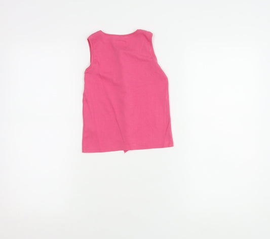Joules Girls Pink Sleeveless Ruffle Tank Top - Size 6Y