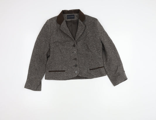 ALEXON Women's Brown Tweed Blazer, Size 10