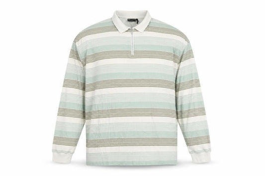 ASOS Men's XL White Striped Long Sleeve Polo Shirt