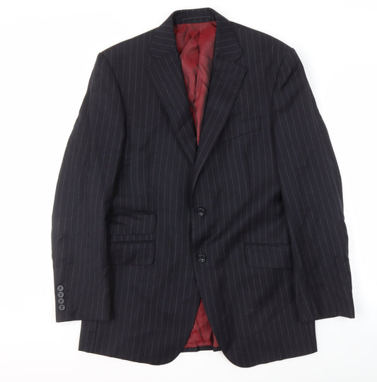 Marks and Spencer Men's Blue Striped Blazer 38R
