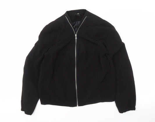 H&M Women's Black Mid-Length Jacket Size 12