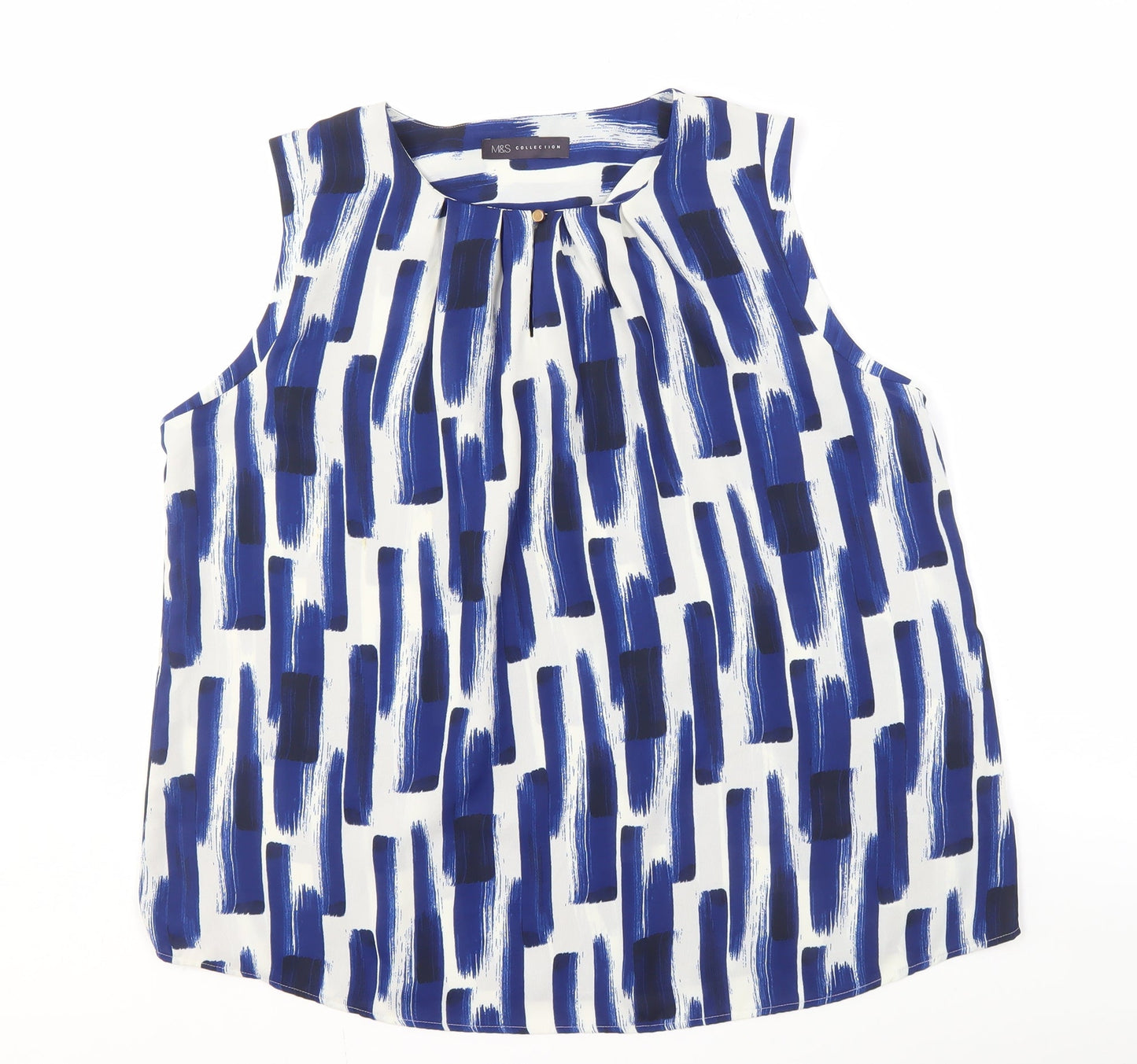 Marks and Spencer Women's Blue Geometric Blouse