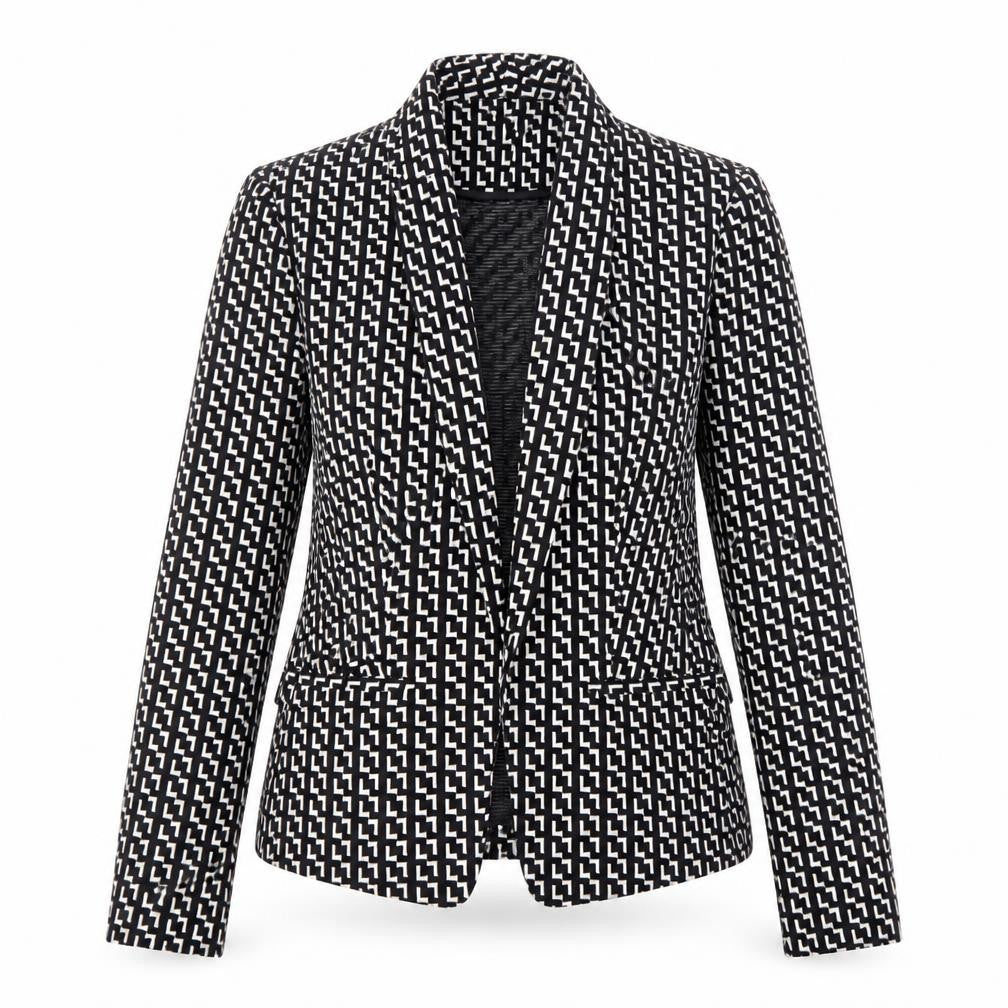 Marks and Spencer Women's Black Geometric Blazer Size 8