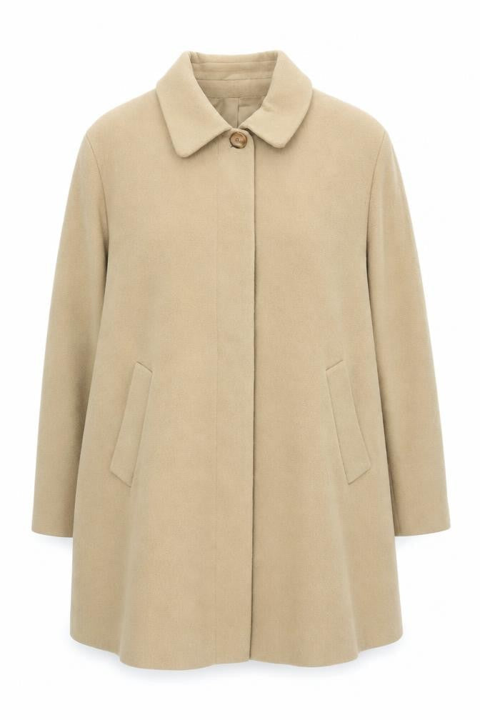 Marks & Spencer Women's Beige Wool Overcoat Size 18