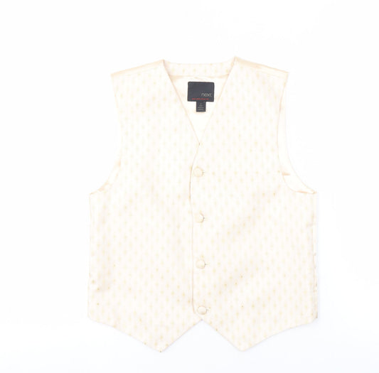 Next Boys Ivory Waistcoat, Size 9, Formal Three-Button