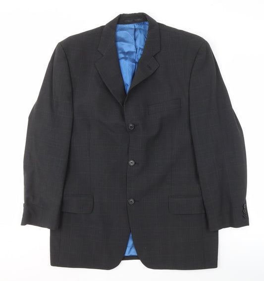 Daniel Hechter Men's Grey Check 40 Short Blazer