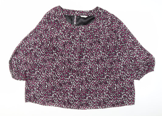 Windsmoor Women's Pink Animal Print Blouse Size 24