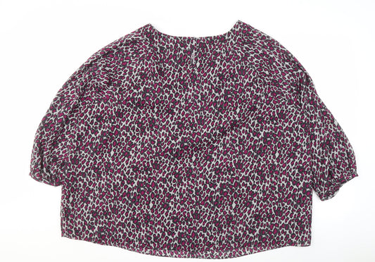 Windsmoor Women's Pink Animal Print Blouse Size 24