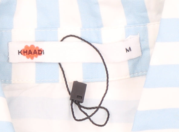 Khaadi Women's Blue Striped Button-Up Shirt M