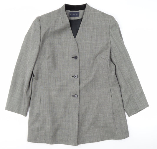 Alexon Women's Grey Suit Jacket Size 16 Wool Blend