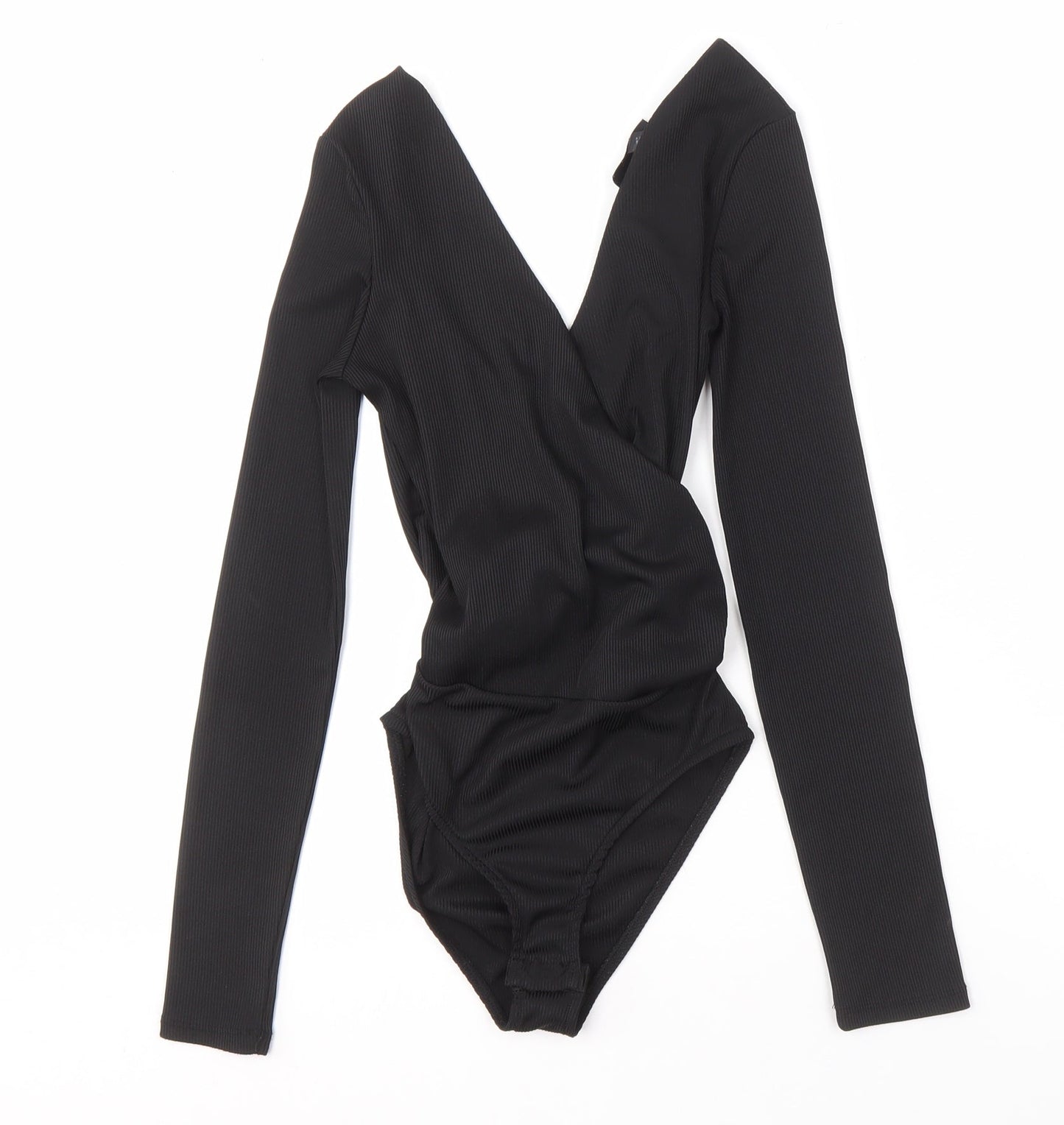 Topshop Women's Black Long Sleeve Wrap Blouse - Size 6