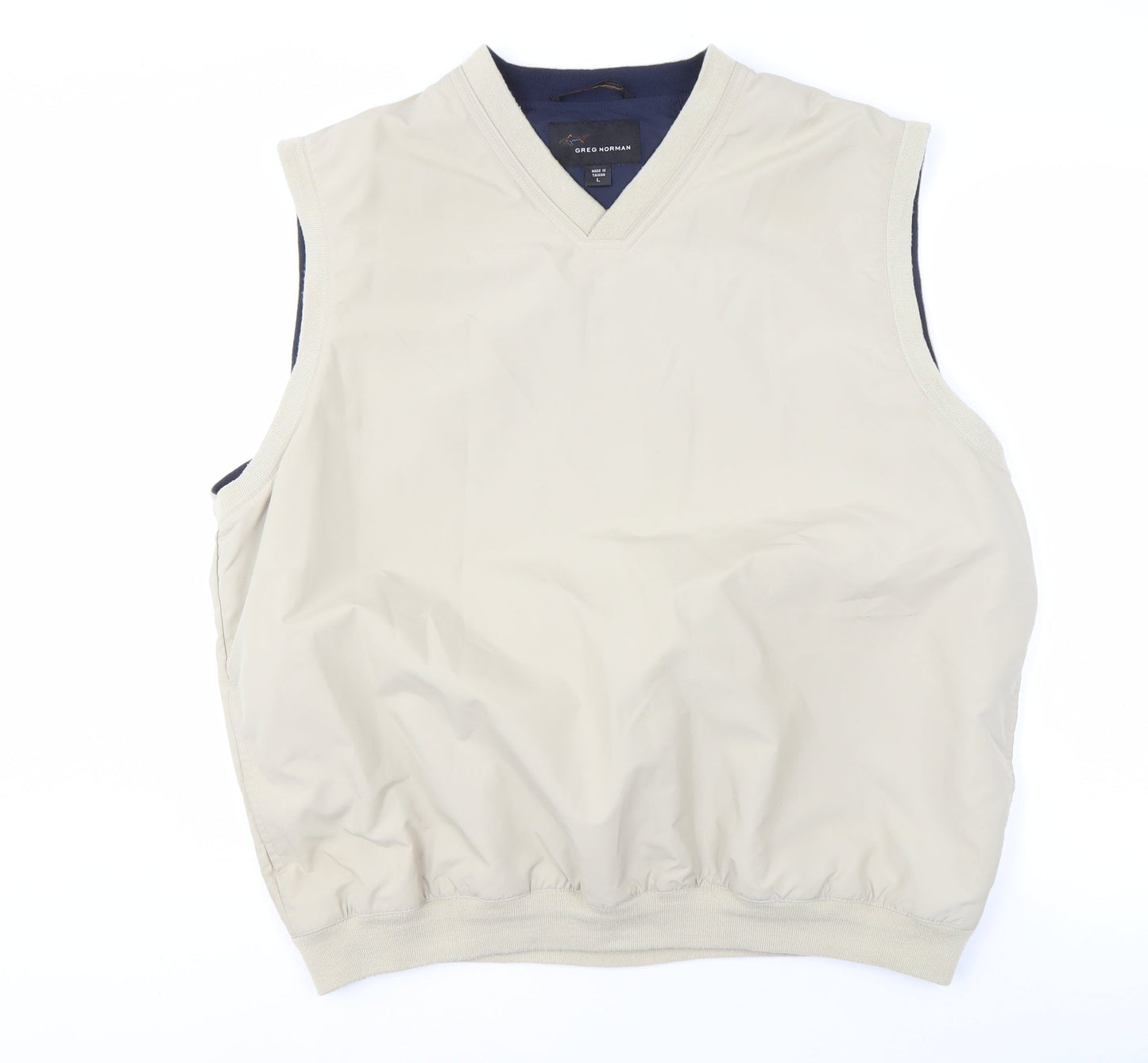 Greg Norman Men's Beige Waistcoat, Large, Casual