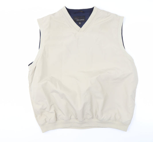 Greg Norman Men's Beige Waistcoat, Large, Casual