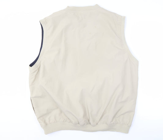 Greg Norman Men's Beige Waistcoat, Large, Casual