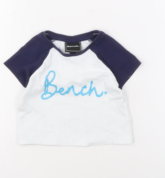 Bench Unisex Baby T-Shirt Blue White 12-18 Months Cotton