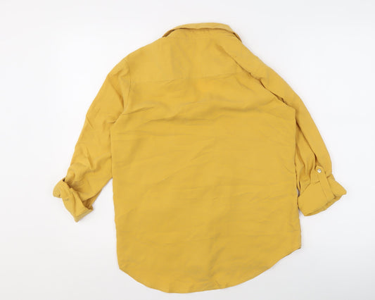Stradivarius Women's Yellow Button-Up Shirt, Size S