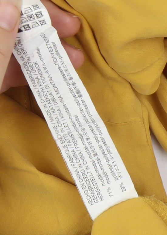 Stradivarius Women's Yellow Button-Up Shirt, Size S